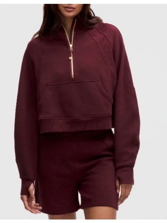 lululemon Half Zip Scuba Hoodie with Gold Zipper - Picture 1 of 8